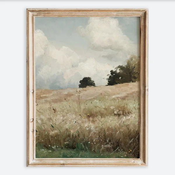 Rustic Vintage European Country Landscape Art Print