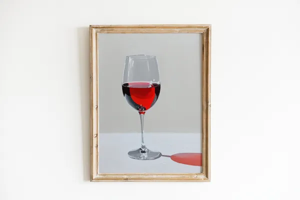 Wine Glass Painting Bar Cart Art Print