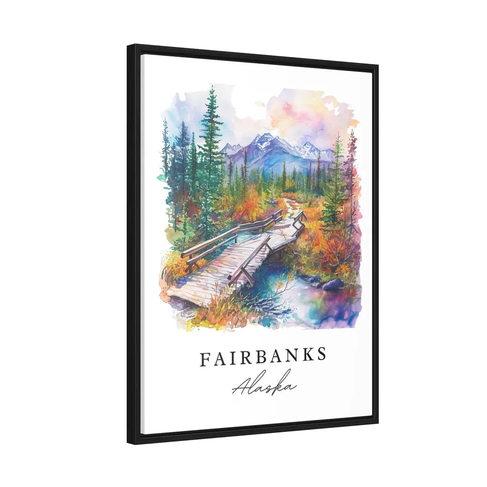 Fairbanks Alaska Travel Poster, Custom Text Print - Image 2