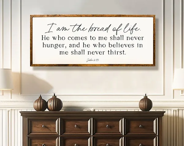 I Am the Bread of Life Scripture Art Print, Farmhouse