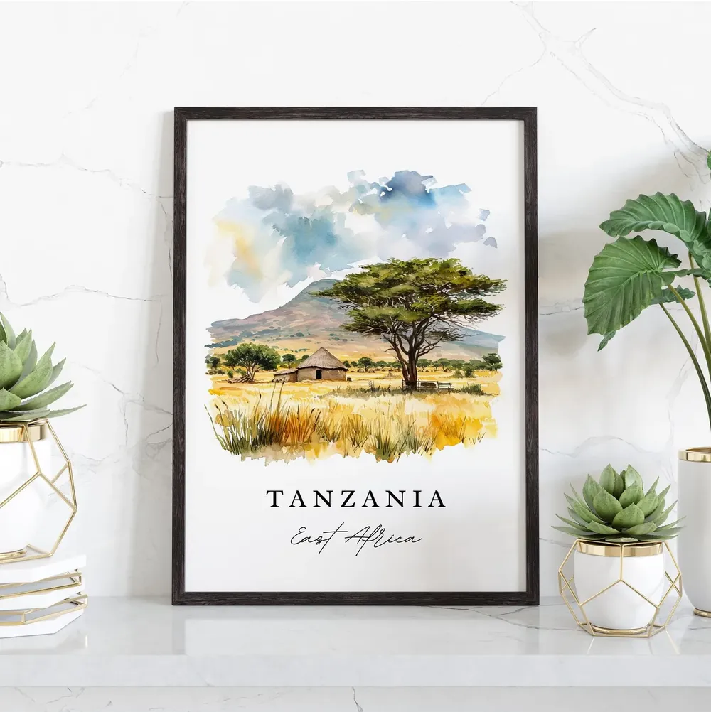 Tanzania Wall Art, East Africa Travel Poster - Image 4