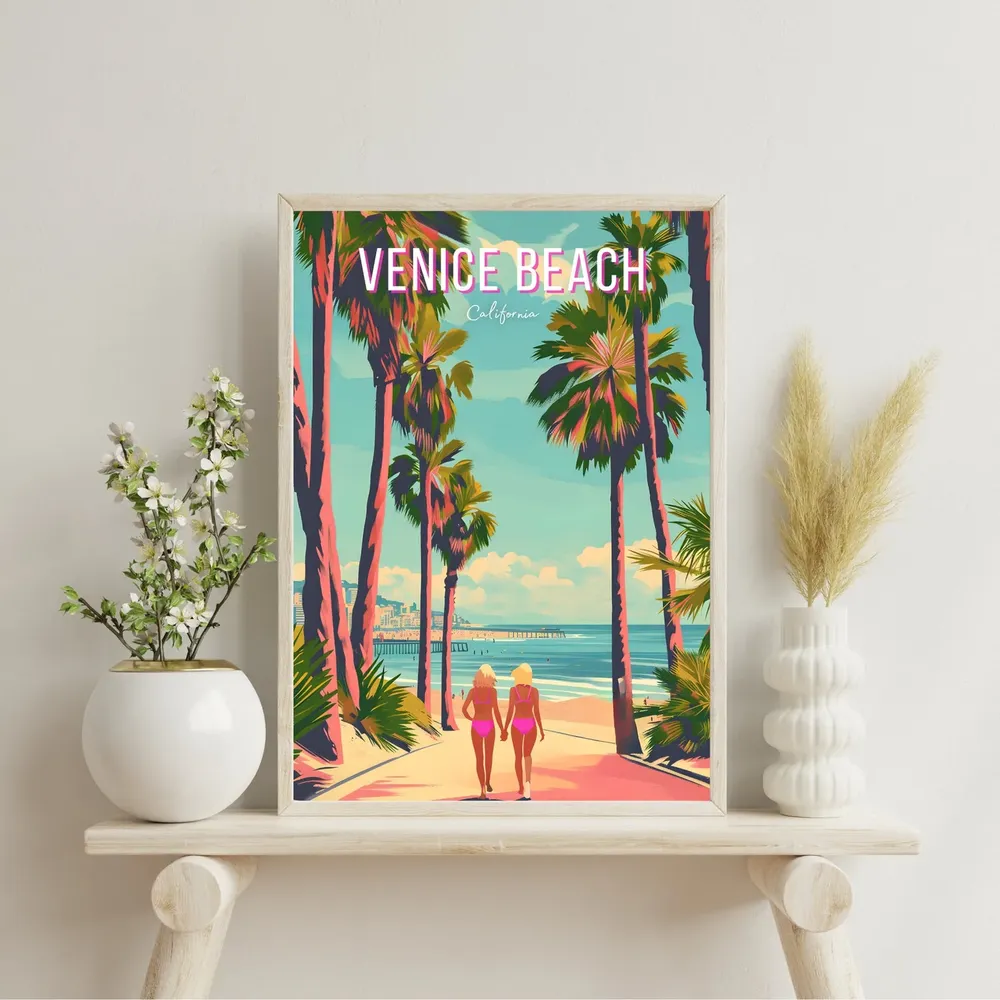 Venice Beach Malibu Gift Travel Poster - Image 2