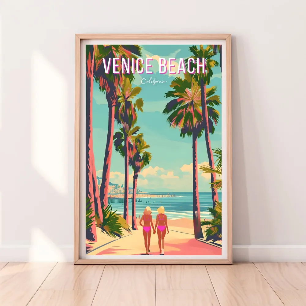 Venice Beach Malibu Gift Travel Poster