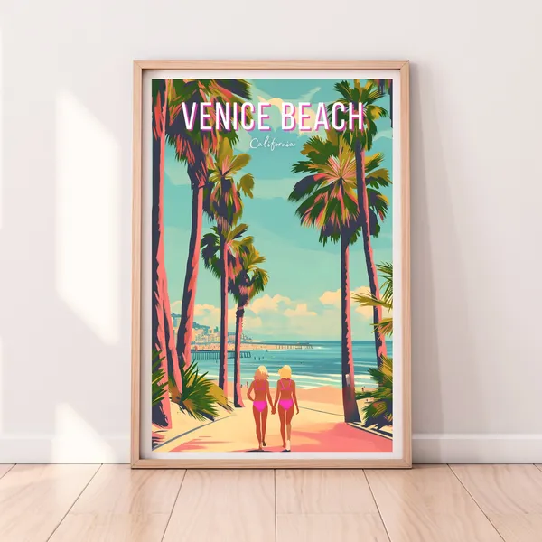 Venice Beach Malibu Gift Travel Poster