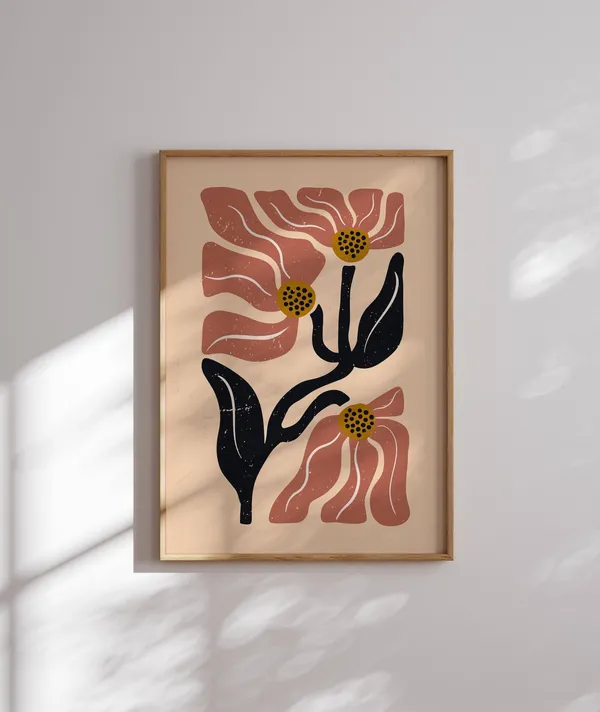 Groovy Floral Abstract Matisse Style Botanical Poster