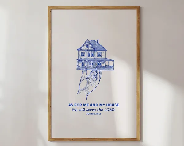 Joshua 24:15 Vintage Bible Verse Art Print