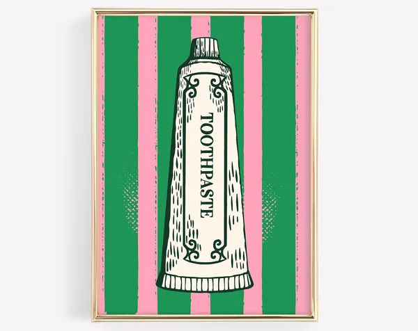 Bathroom Wall Art, Vintage Dental Art Print