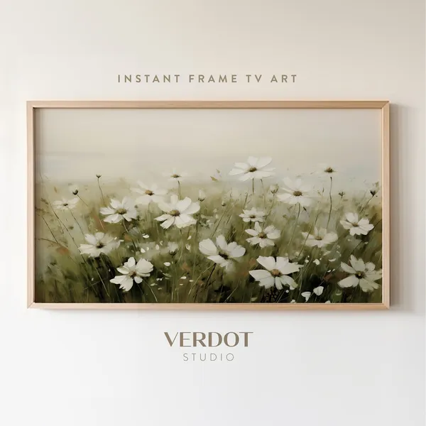 Spring Wildflower Landscape, Vintage Floral Art Print