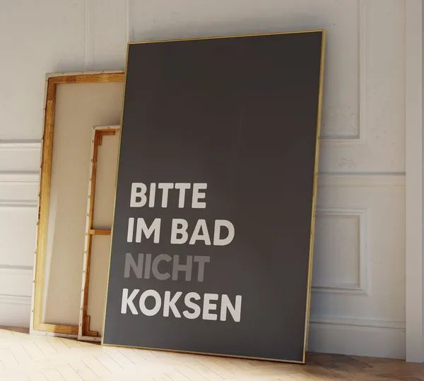 Bitte Im Bad Nicht Koksen Funny Bathroom Poster Print
