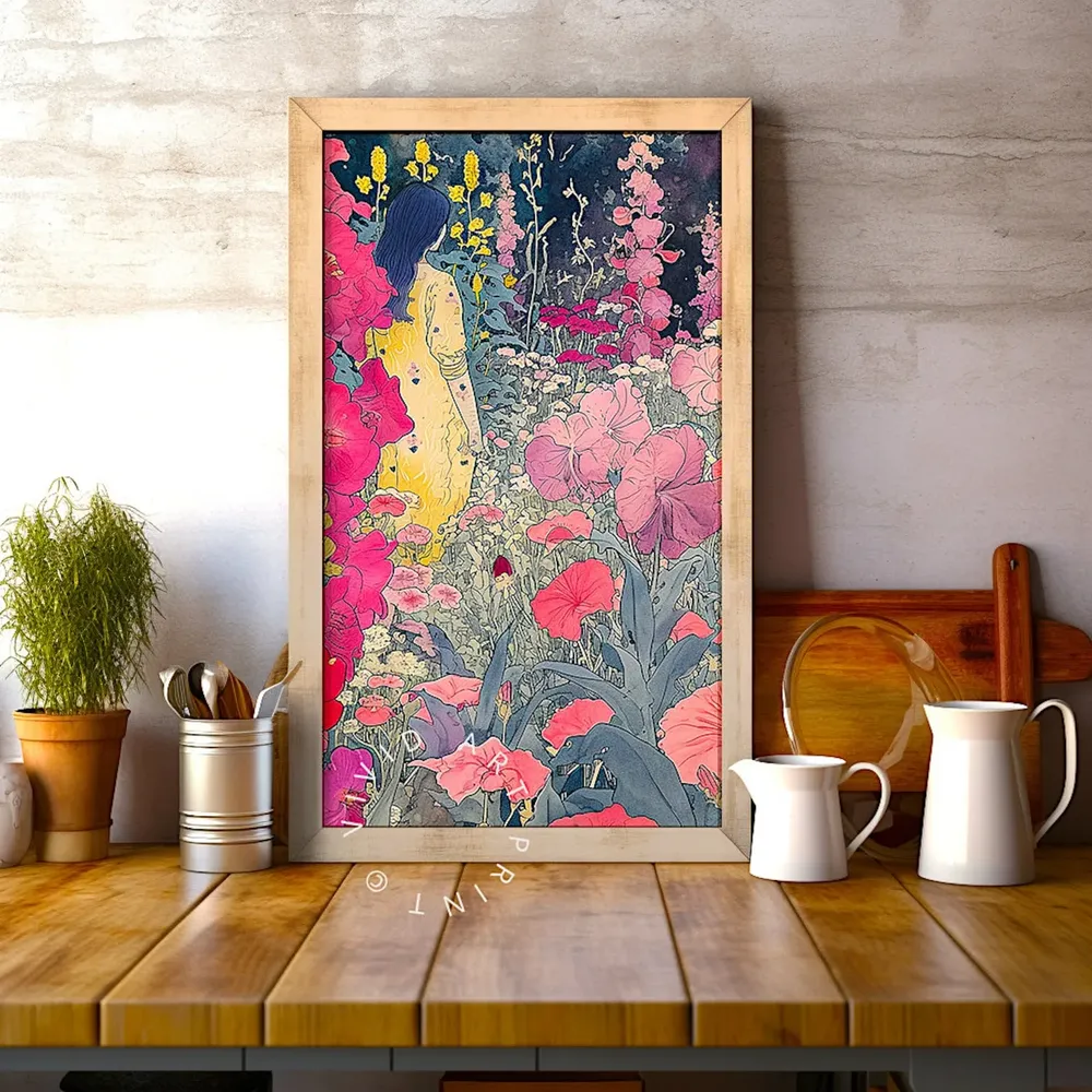 Enchanted Garden Art Print, Vivid Wall Art - Image 4