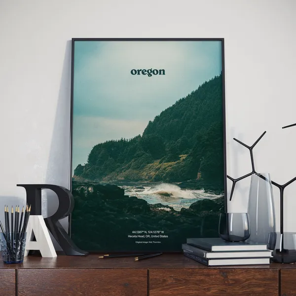 Oregon Retro Poster Design Explorer Travel Poster