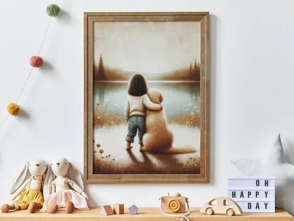 Golden Retriever Print, Dog Nursery Decor