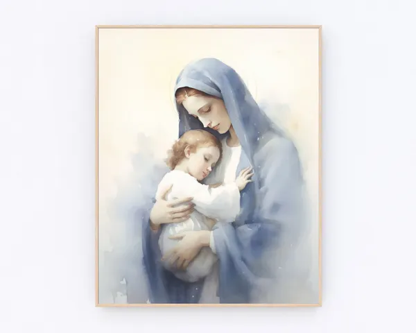 Mary and Child Jesus, Christian Prayer Art Print