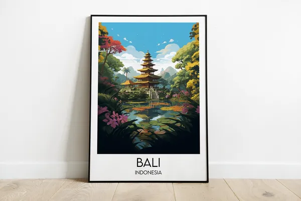 Bali Travel Print, Indonesia Custom Gift Poster
