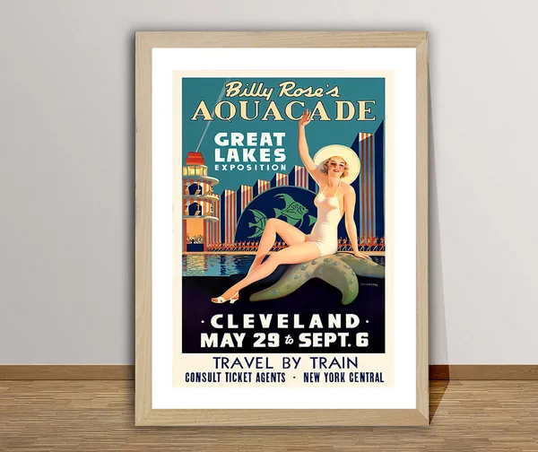 Bill Roses Aquacade Cleveland Vintage Travel Poster