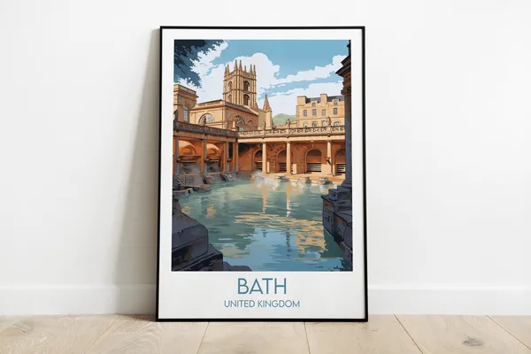 Bath Travel Poster, United Kingdom Custom Print