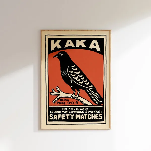 Retro Indian Matchbox Travel Poster, Vintage India Art