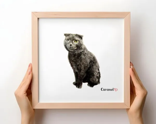 Custom Cat Painting, Watercolor Pet Portrait