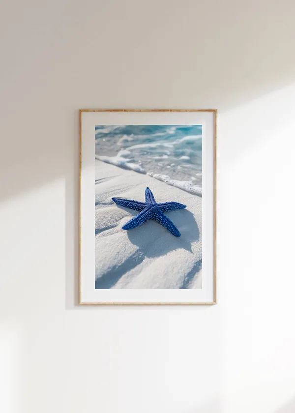 Starfish Sands Poster, Neutral Nautical Decor