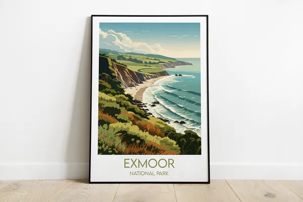 Exmoor National Park Travel Poster, United Kingdom