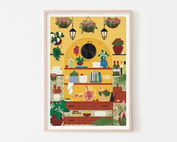 Spanish Tapas Kitchen Art Print, Spain Food Poster