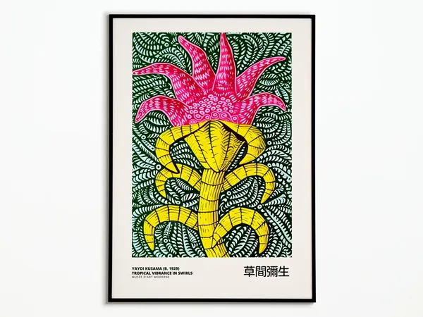 Yayoi Kusama Exhibition Poster, Multicolor Art Print