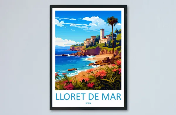 Lloret De Mar Travel Poster, Spain Wall Decor