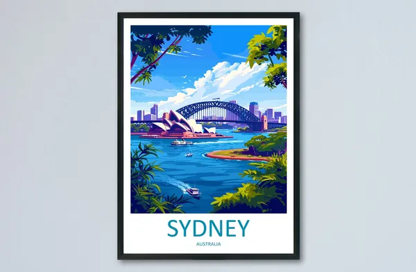 Sydney Opera House Travel Poster, Australia Wall Art