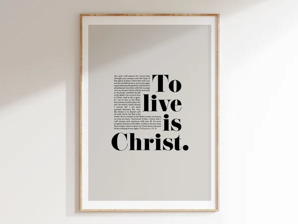 Philippians 1:21 Christian Scripture Art Print