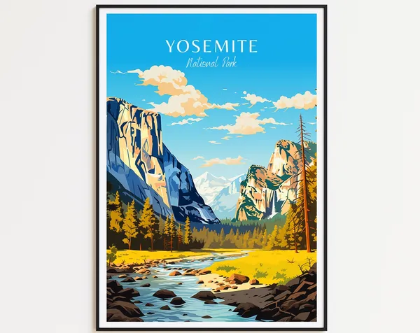 Yosemite Home Decor Travel Poster Print