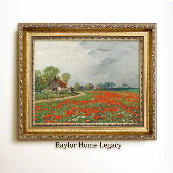 Poppies and Daisies English Countryside Art Print