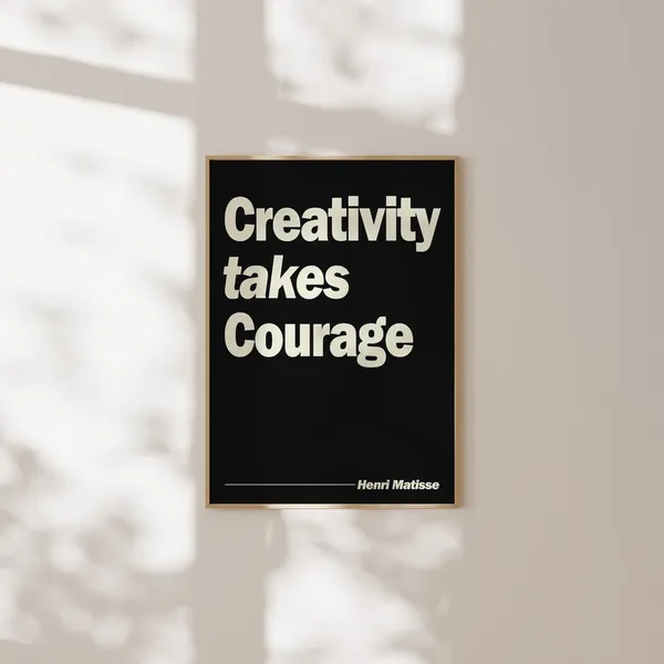 Creativity Takes Courage Retro Typography Art Print