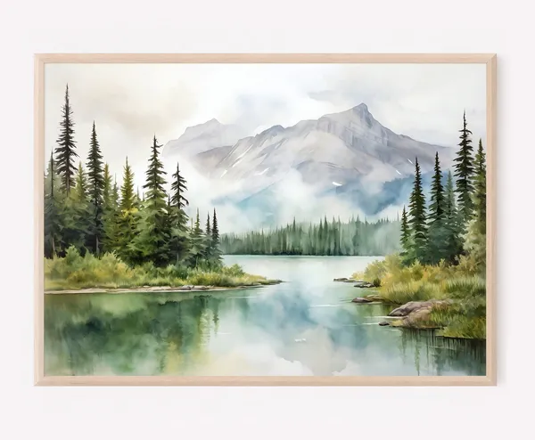 Banff National Park Watercolor Travel Print