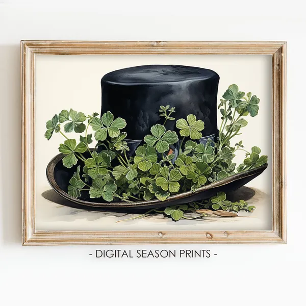 St Patrick's Day Rustic Clover Wall Art Art Print