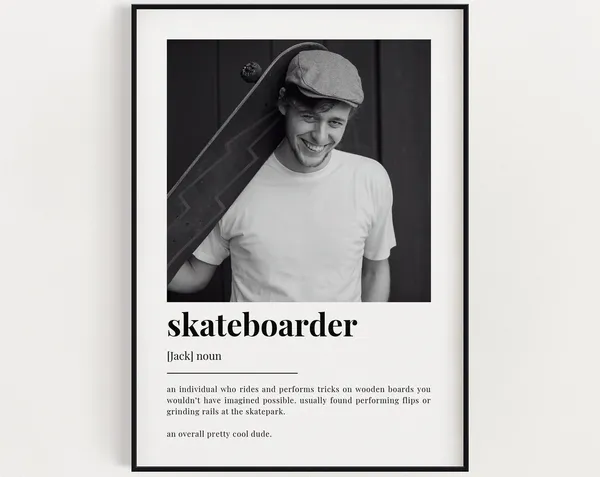 Personalised Skateboarder Definition Quote Art Print