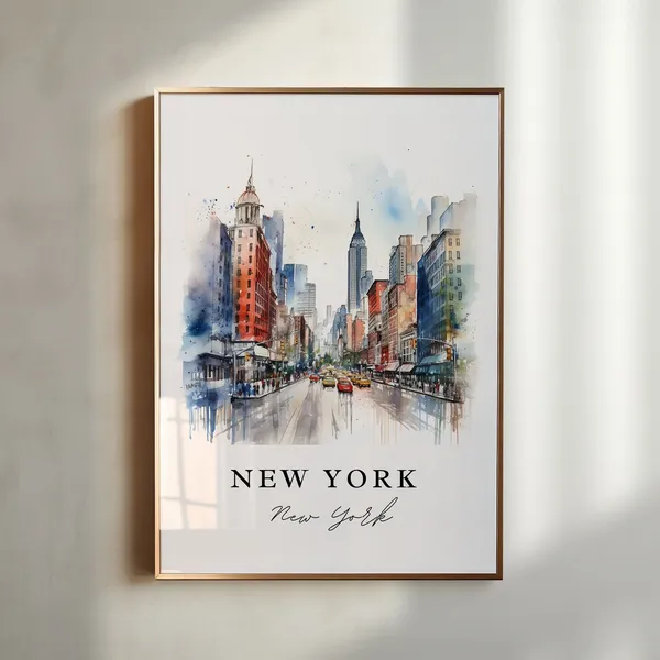 New York City Traditional Travel Poster, NYC