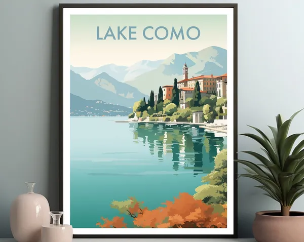 Lake Como Travel Poster, Place-Inspired Art Print