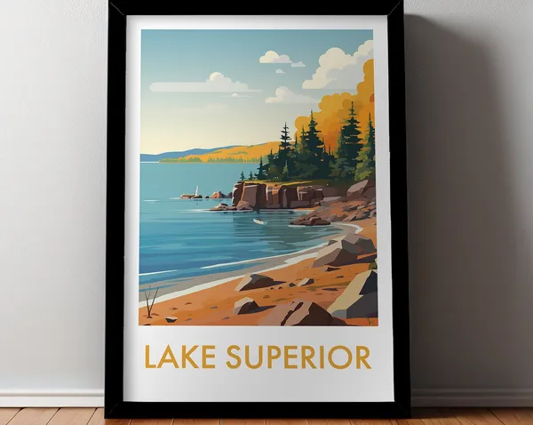 Lake Superior Travel Poster, Home Decor Art Print
