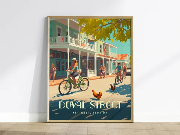 Duval Street Key West Florida Keys Travel Poster