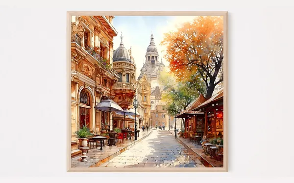 Budapest Watercolor Travel Poster, Hungary Art Print