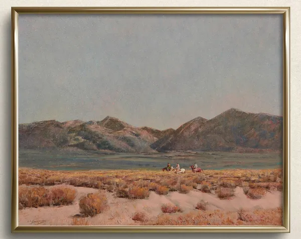 Sagebrush In December, Vintage Desert Art Print