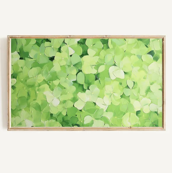 St. Patrick's Day Green Abstract Shamrock Art Print