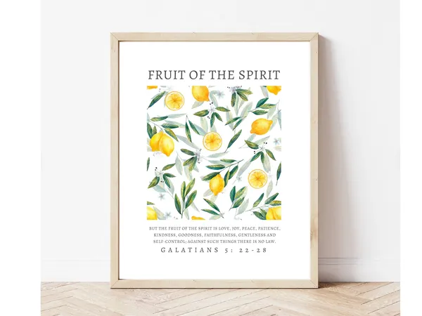 Fruit Of The Spirit Retro Christian Scripture Art Print