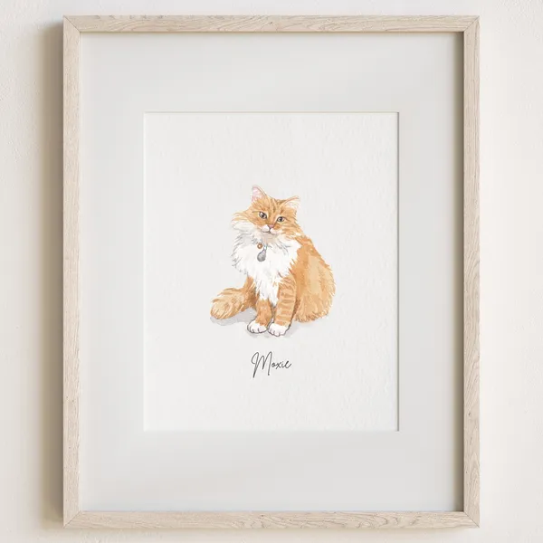 Custom Watercolor Pet Portrait Cat Portraits