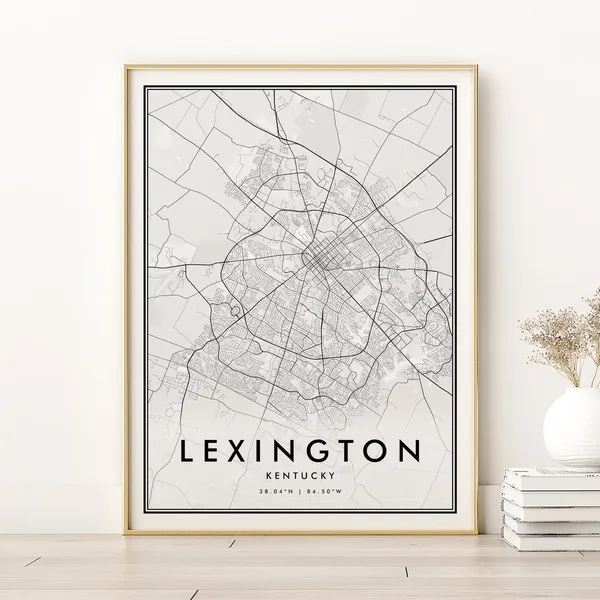Lexington Map Print, Modern Kentucky Travel Poster