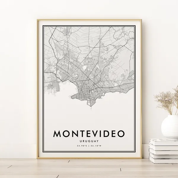 Montevideo City Map Personalized Travel Poster