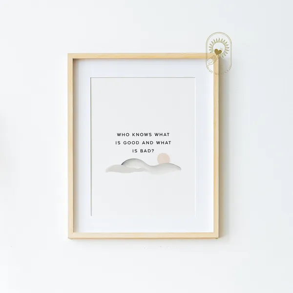 Taoist Parable Quote Art Print, Spiritual Sage