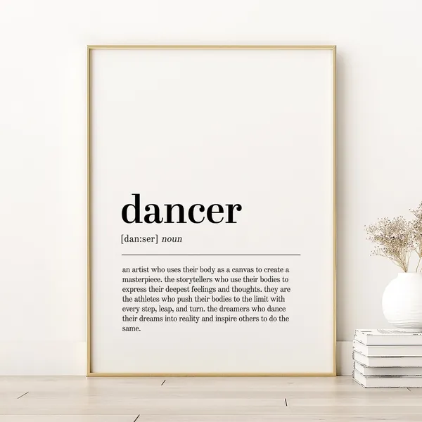 Dancer Definition Print, Dictionary Birthday Gift