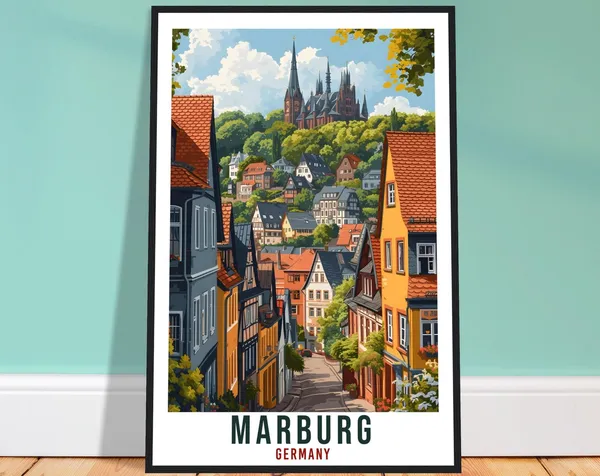 Marburg Travel Poster, German City Wall Art