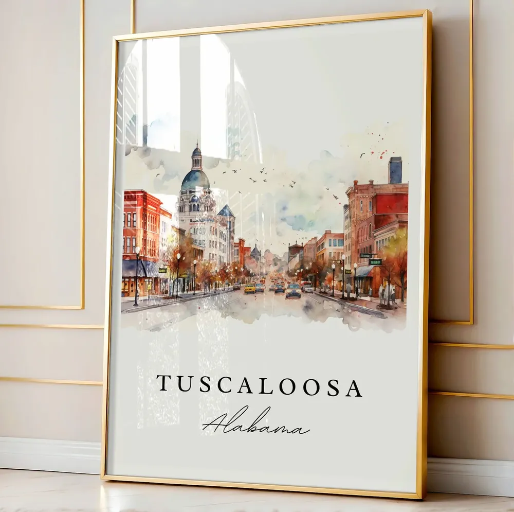 Tuscaloosa Alabama Travel Poster, Custom Text Art Print - Image 4